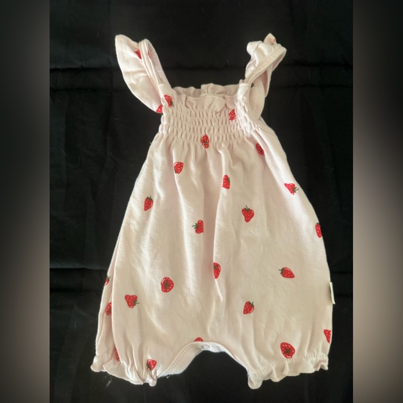 Rabbit + Bear Other - Rabbit + Bear Strawberry Print Kids Overalls